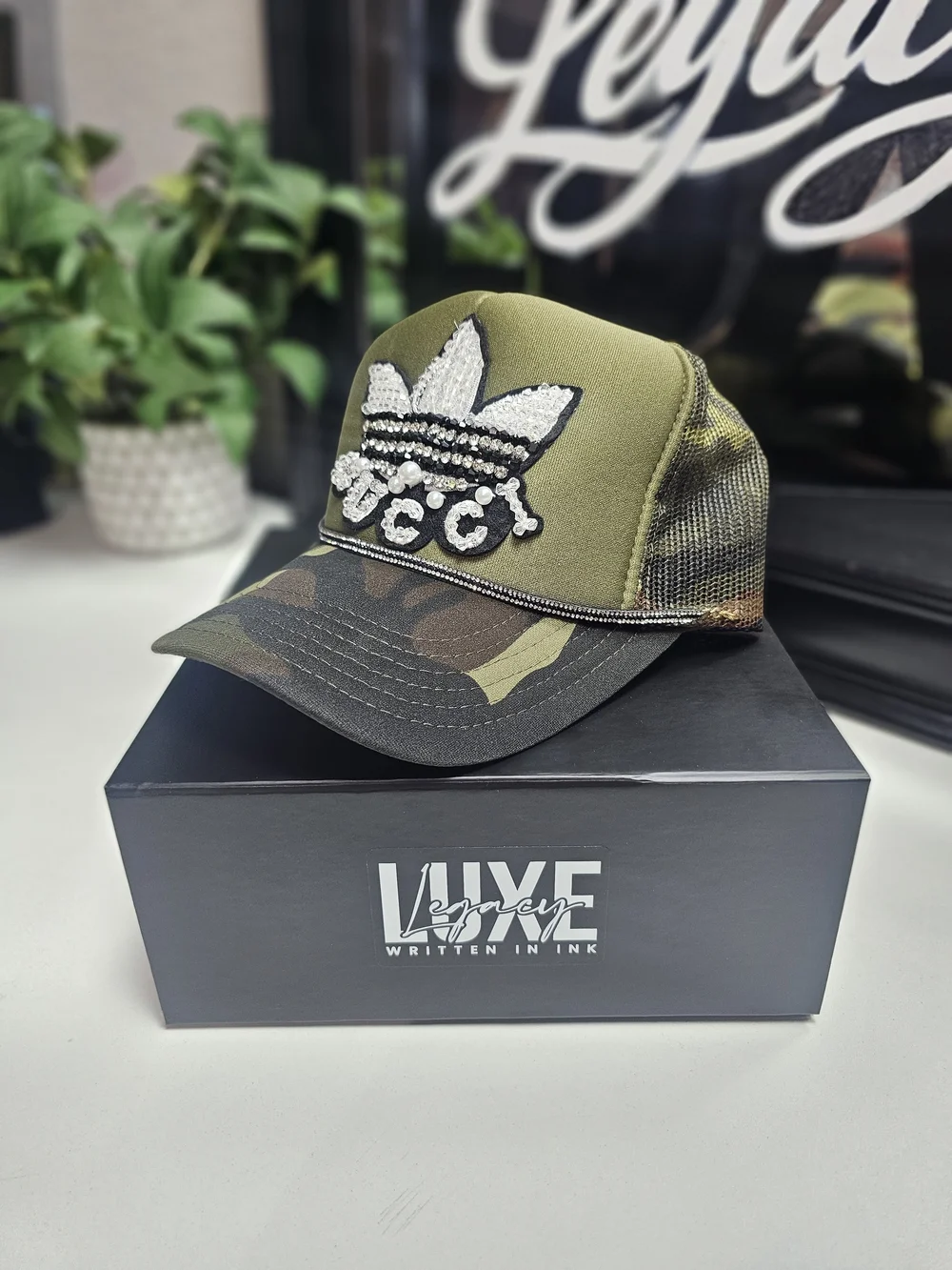 Designer Inspired Camouflage Trucker Hat - Custom